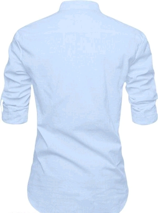 Men Solid Cotton Blend Straight Kurta - White, M