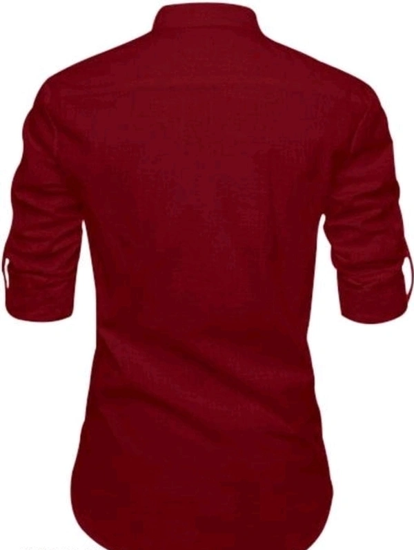 Men Solid Cotton Blend Straight Kurta - Maroon, XXL
