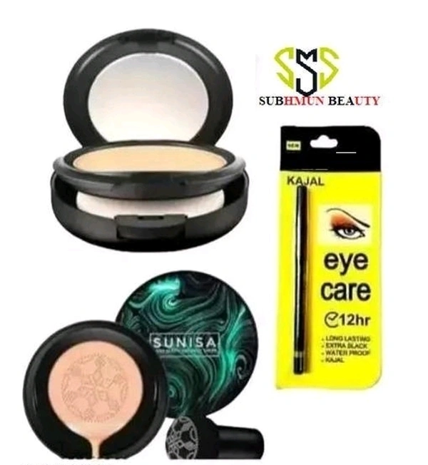  Subhmun Makeup Combo of Sunisa BB & CC Waterproof Foundation Cream With Face Compact Powder & Kajal ( pack of 3 ) Product 