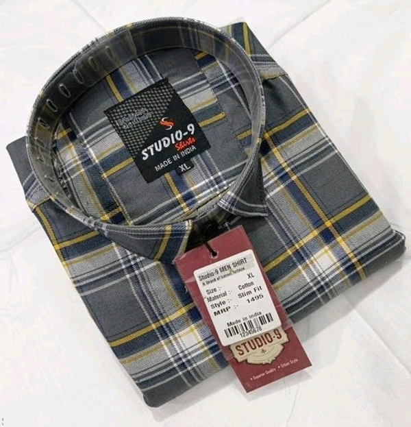 Cotton  cotton CHECK shirt - Dodger Blue, XL