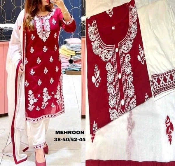 KURTI AND PANT SET - Maroon, L