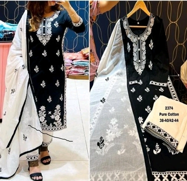 KURTI AND PANT SET - Black, XXL