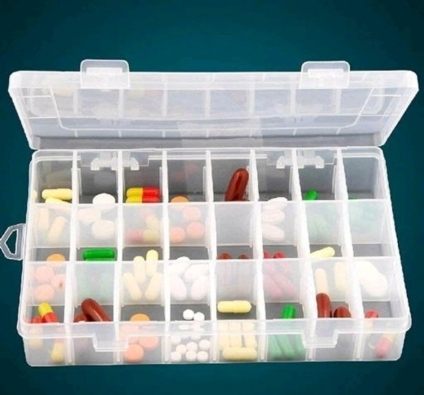 Multipurpose 36 Compartment Grid Storage Box For Jewelry Box, Beads Box, Earrings Box, Sundries Storage, Bracelet Box, Hair Clips Box, Pins Box, Cosmetics Box, Screws Box, DIY Kits Vanity Box STORAGE Vanity Box (CLEAR)