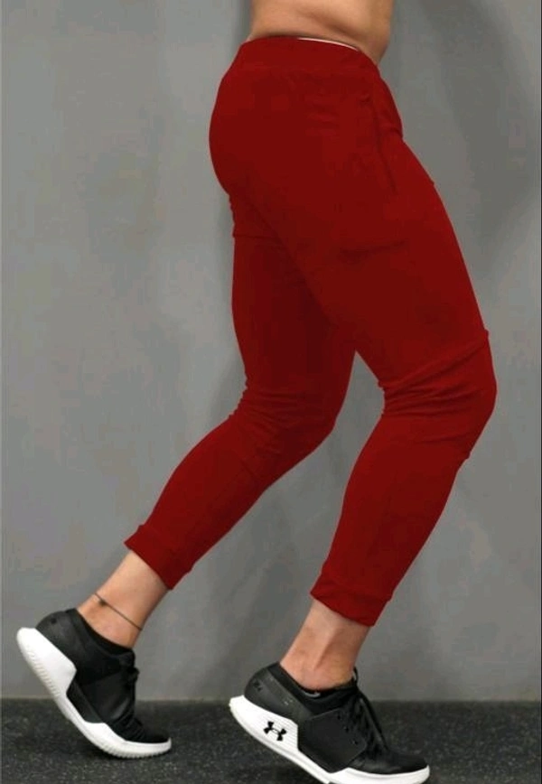 Solid Men Track Pants - Cardinal, 34, Lycra