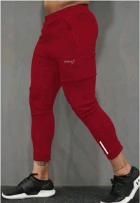 Solid Men Track Pants - Cardinal, 34, Lycra
