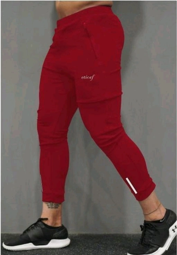 Solid Men Track Pants - Cardinal, 34, Lycra