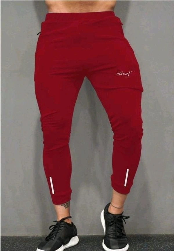 Solid Men Track Pants - Cardinal, 38, Lycra