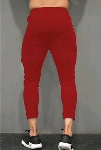 Solid Men Track Pants - Cardinal, 38, Lycra