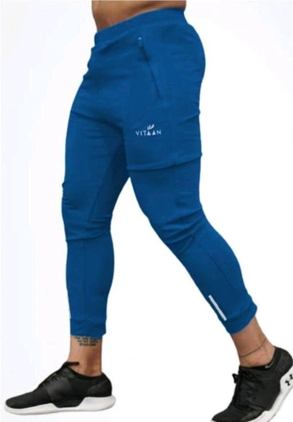 Solid Men Track Pants - Steel Blue, 36, Lycra