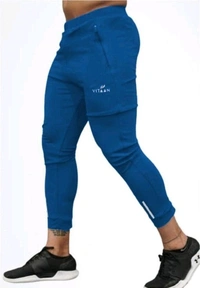 Solid Men Track Pants - Steel Blue, 38, Lycra