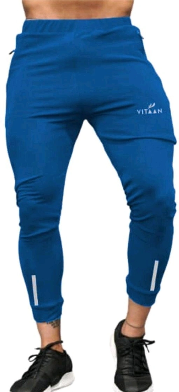Solid Men Track Pants - Steel Blue, 40, Lycra