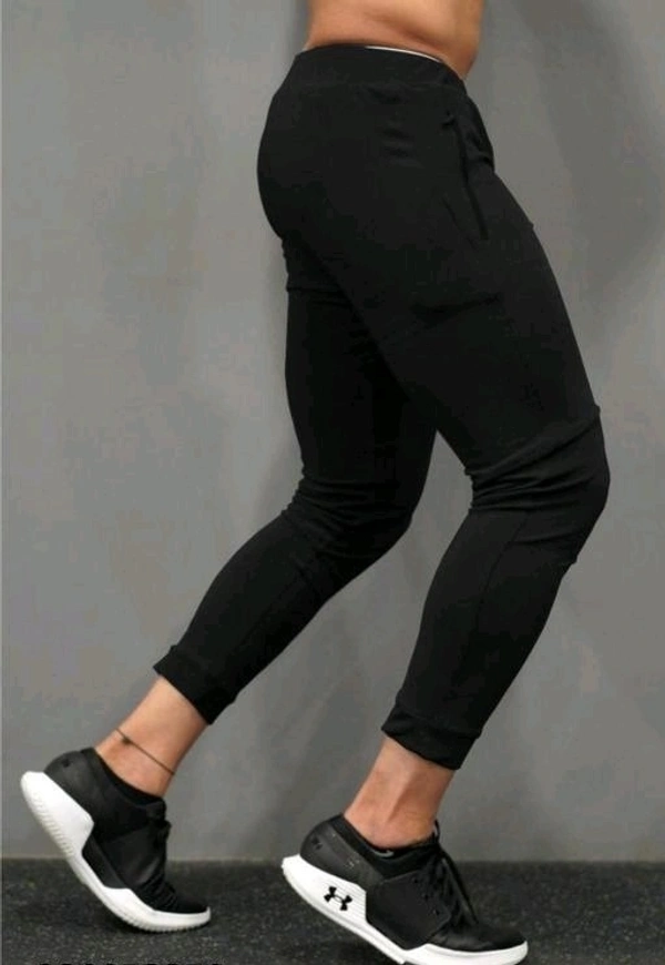 Solid Men Track Pants - Black, 30, Lycra