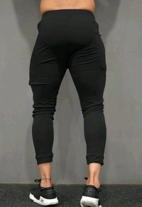 Solid Men Track Pants - Black, 30, Lycra