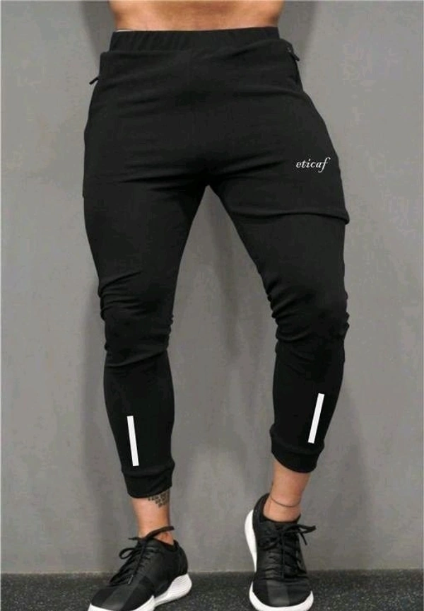 Solid Men Track Pants - Black, 40, Lycra
