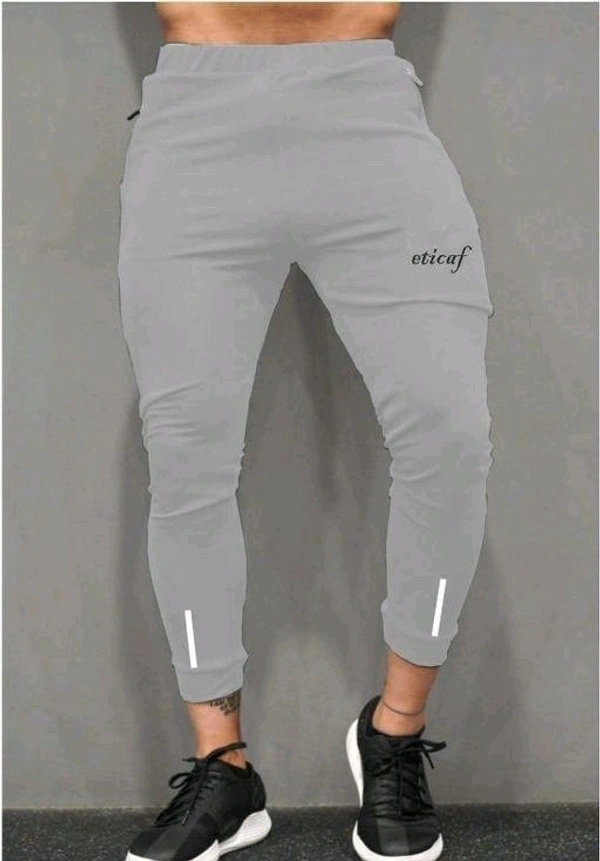 Solid Men Track Pants - Silver, 32, Lycra