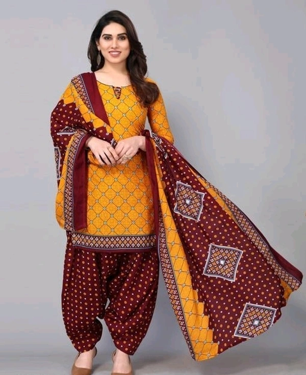 Poly Cotton Dress Material Combo (Pack Of 2) - Unstitched