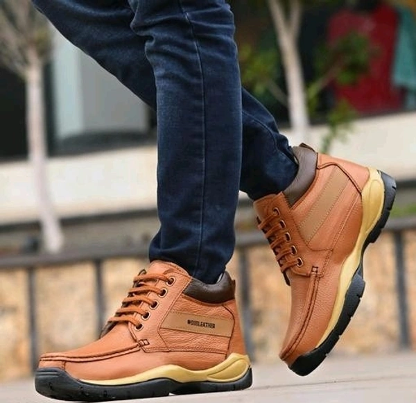 XEYLO Men Leather Boot Shoes Genuine Shoes - Tangerine, IND-9, Leather