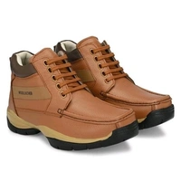 XEYLO Men Leather Boot Shoes Genuine Shoes - Tangerine, IND-10, Leather
