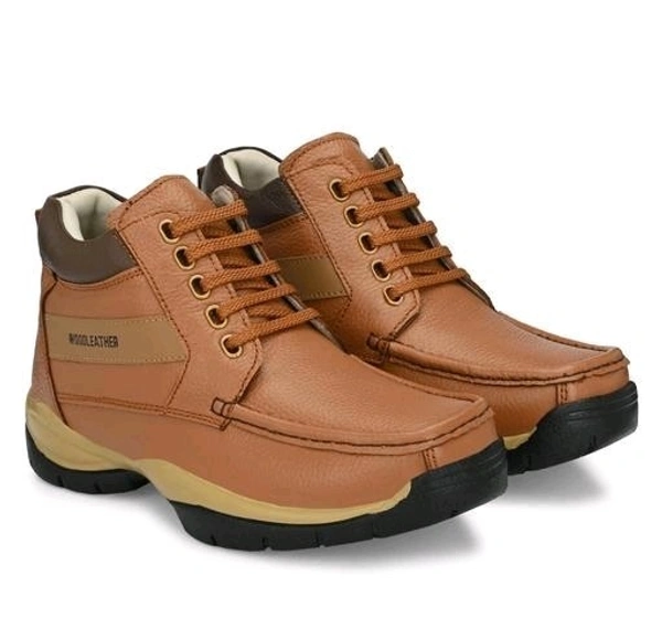 XEYLO Men Leather Boot Shoes Genuine Shoes - Tangerine, IND-10, Leather