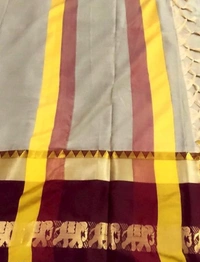 MAX DVYNE Hathi Saree Cotton Silk - Running Blouse Piece - 2023 - Tan, Free Size, Cotton Silk