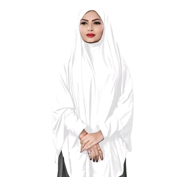 Polyester  Banita Ensemble Hijab - Muslim Wear - White