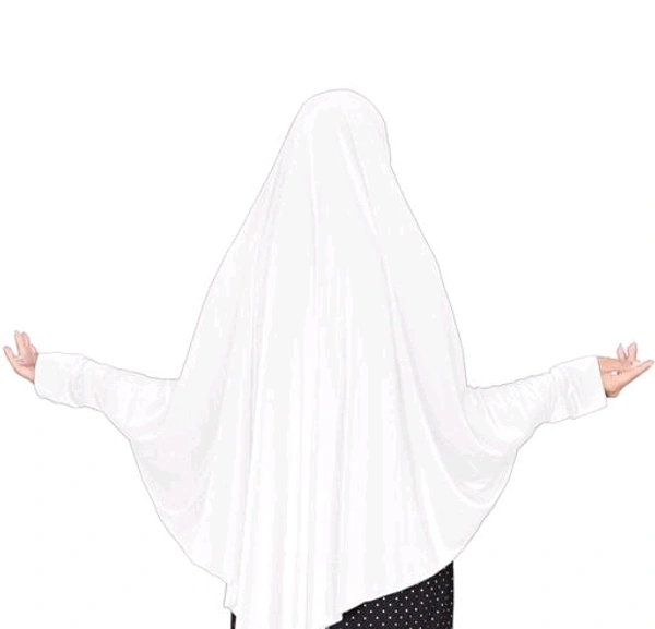 Polyester  Banita Ensemble Hijab - Muslim Wear - White