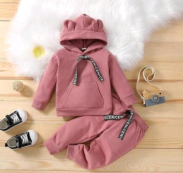 Wool Ary Kids Winter Wear Hoodie Sweatshirt with Trousers Pants Clothing Set for Boys Girls - 4-5 Years