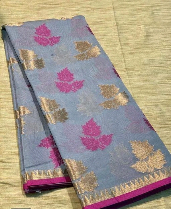 Cotton Blend  COTTON SILK SAREE - Gray, Free Size