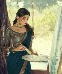 Kanjivaram  fabulous attractive kanjivaram saree with heavy finished - Free Size