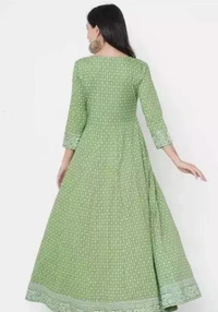 JAIPURI PRINTED ANARKALI - XXXL, Earls Green