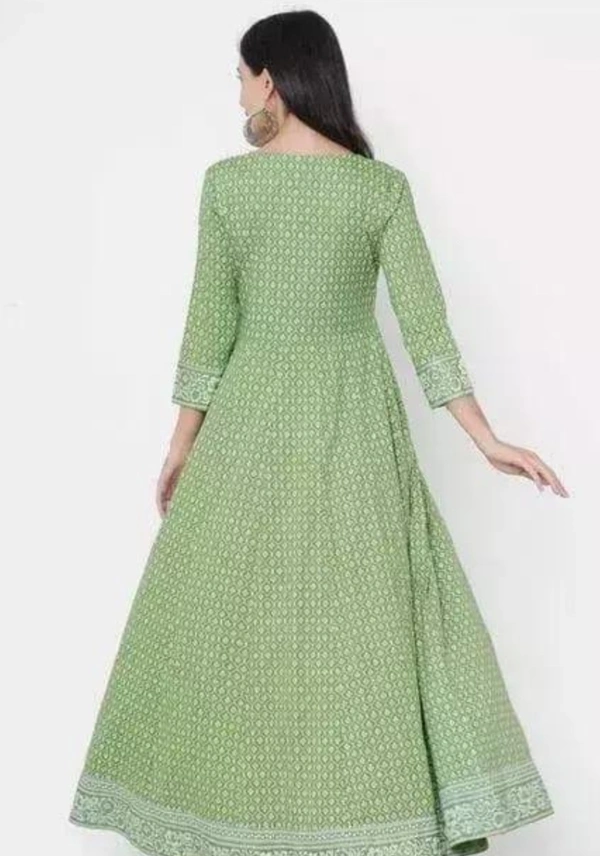 JAIPURI PRINTED ANARKALI - XXXL, Earls Green