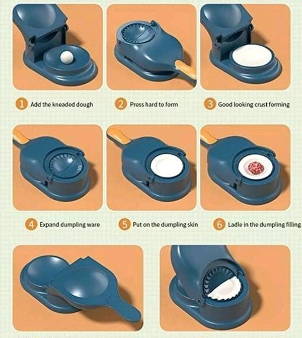 2 in 1 Dumpling Maker Ghughra Momos Maker Gujiya Maker  - Blue