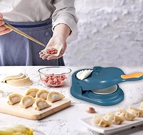 2 in 1 Dumpling Maker Ghughra Momos Maker Gujiya Maker  - Blue