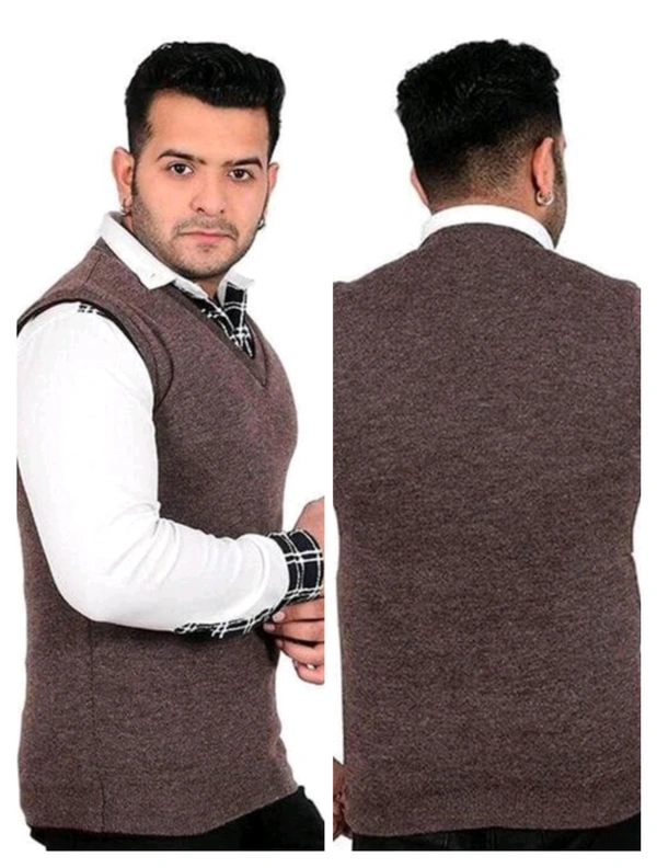 Wollen  Men's & Boys Winter Wear Half Sleeve Sweater (Free Size) - XL, Corn Harvest