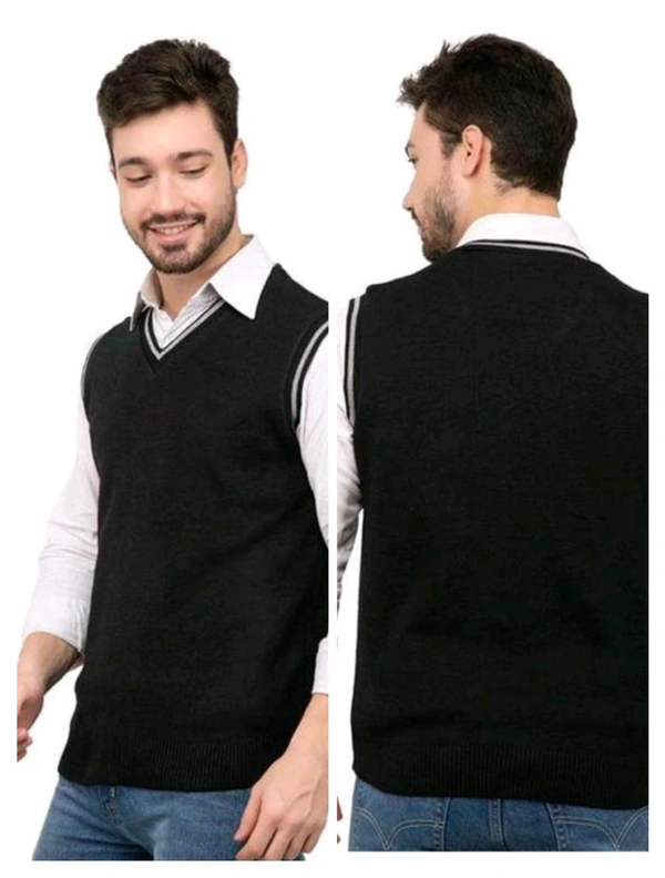 Wollen  Men's & Boys Winter Wear Half Sleeve Sweater (Free Size) - XL, Mine Shaft