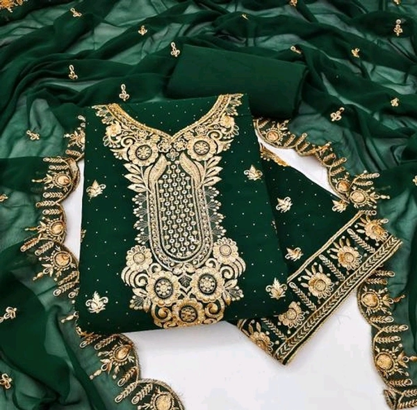 Georgette  GEORGETTE DRESS MATERIALS (KRITIKA) - Green House, Unstitched