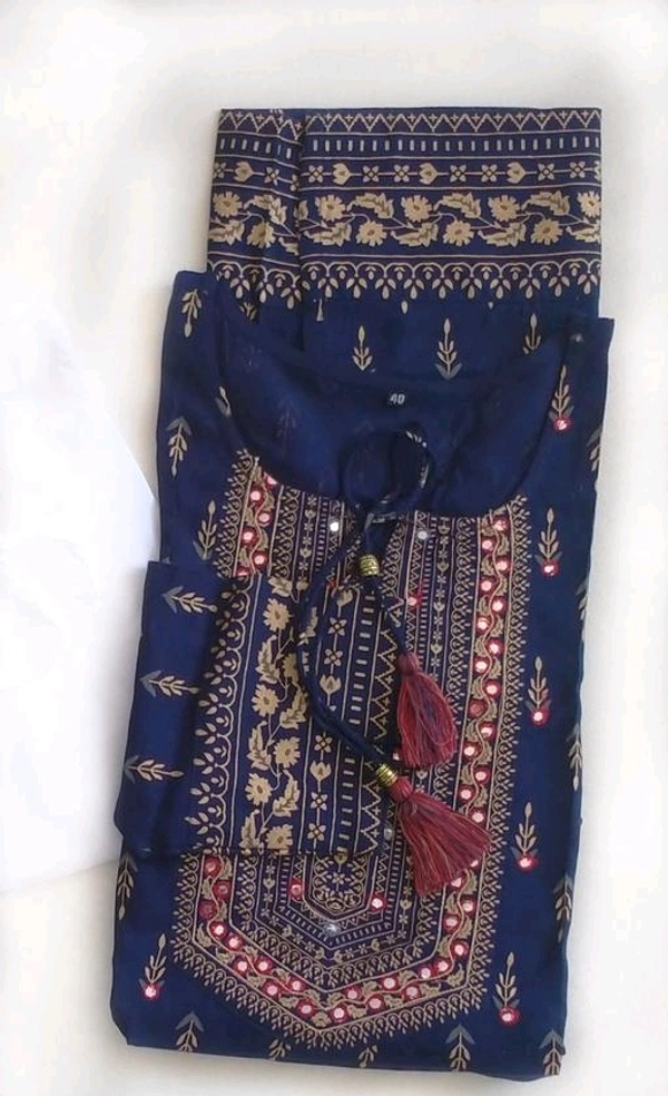 Rayon KURTI - Navy Blue, L