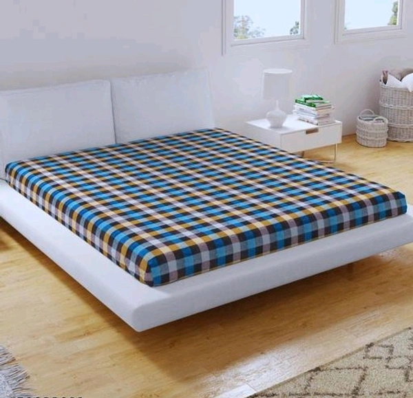 Cotton Blend  Premium Cotton Mattress Cover | 6x4 Mattress Protector | Amazing Multicolor Check Design (Ayra Merchandise) - 6×4