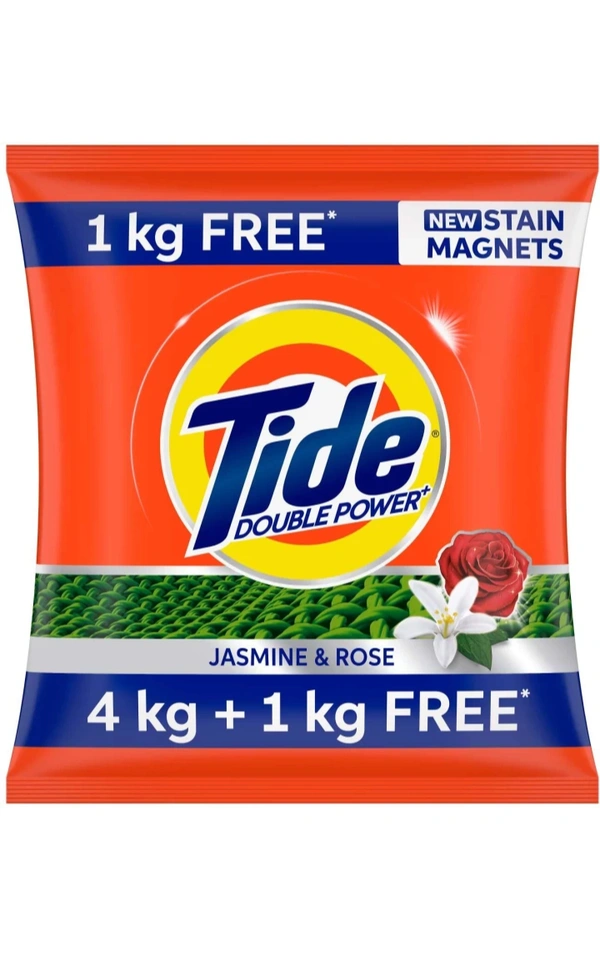 Tide Plus Double Power  Jasmine and Rose Detergent Powder  - International Orange, Free Size, 2Kg
