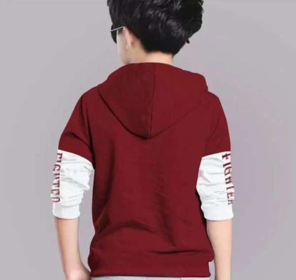 Wego Kids Boys Hooded Neck Full Sleeves Printed T-shirt Cotton - Black, 14-15 Years, Printed