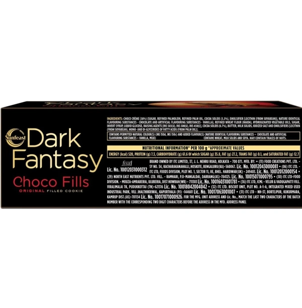Sunfeast Dark Fantasy Choco Fills, Original Filled Cookies - Box, 75gram