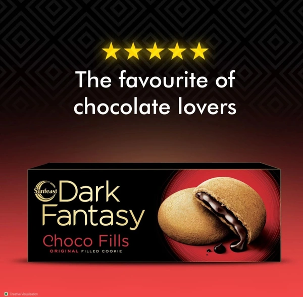 Sunfeast Dark Fantasy Choco Fills, Original Filled Cookies - Box, 75gram