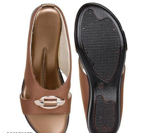 KM FOOTWEAR LHP Km New Looking Woman And Girls Fashion Flats Sandals Latest Fashion Stylish Sandals And Slippers - Bourbon, IND-9, Sandals And Sleepers