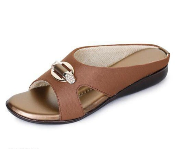 KM FOOTWEAR LHP Km New Looking Woman And Girls Fashion Flats Sandals Latest Fashion Stylish Sandals And Slippers - Maroon, IND-6, Sandals And Sleepers