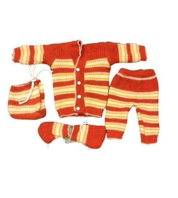 Fariya Fashion 4 Combo set wools new born baby winter wear for girls and boys , sardiyo k kapde - 340g, 0-3 months, New Born Baby Winter Wear Woolen