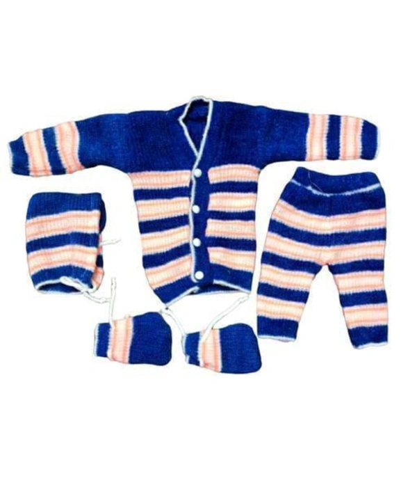 Fariya Fashion 4 Combo set wools new born baby winter wear for girls and boys , sardiyo k kapde - 340g, 0-3 months, New Born Baby Winter Wear Woolen