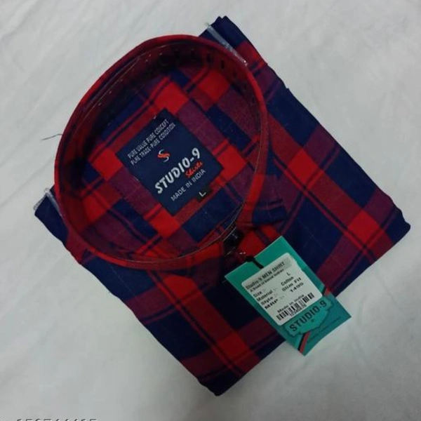 blazstar cotton check shirt - Bright Red, M, 136 (g)