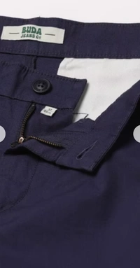 Buda Jeans Co Chino Shorts with Cord Piping at Pocket & Extended Fly Detail - Navy Blue, 30, Shorts