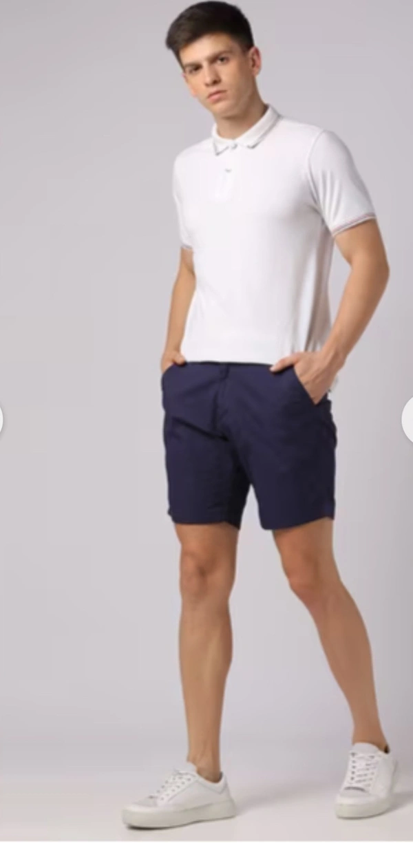Buda Jeans Co Chino Shorts with Cord Piping at Pocket & Extended Fly Detail - Navy Blue, 36, Shorts