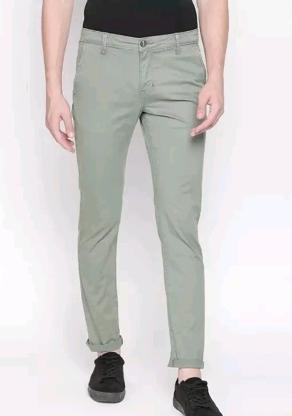 Cotton Blend  Casual Cotton Men's Trouser - Ash, 34